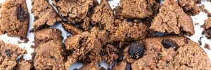 a pile of broken cookies