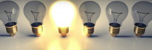 one shining light bulb