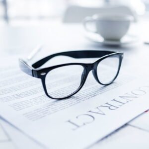 contract and glasses
