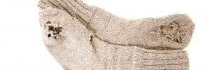 moth eaten woolen socks