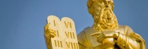 Golden Moses with tablets of Ten Commandments