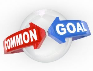 circle with arrows around it showing common goal